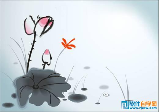 绘制一幅中国风写意水墨画