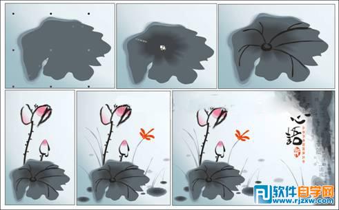 绘制一幅中国风写意水墨画