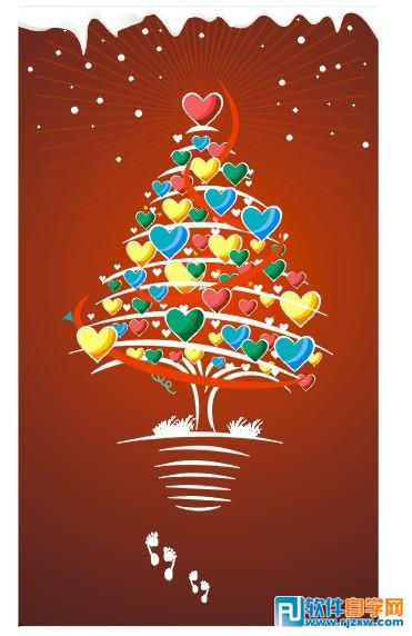 CDR制作漂亮的圣诞节贺卡