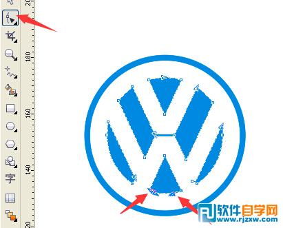 Coreldraw绘制大众汽车标志