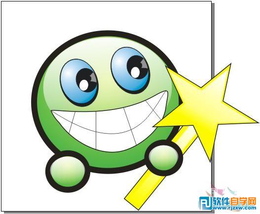 CoreDRAWX7绘制大眼晴笑容的小精灵