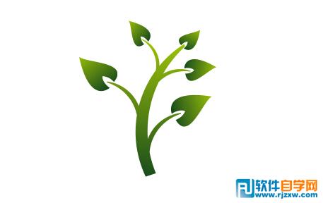 CorelDRAWX6制作绿色小树枝图标教程