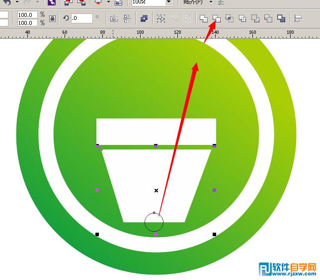 CDR X6绘制绿色图标