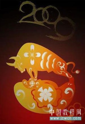 CDR制作牛年春节剪纸教程