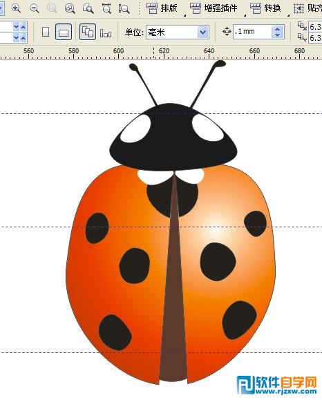 使用CDR临摹绘制精致的瓢虫