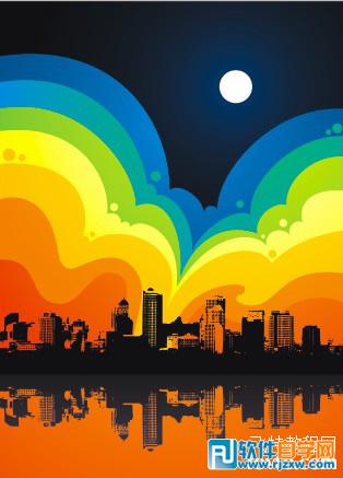 CDR绘制城市活力海报