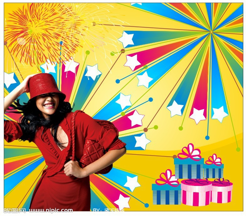 CorelDraw制作立体星形背景海报