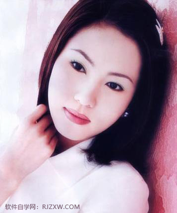 PS怎么简单柔化美女图片并增加个性背景纹理