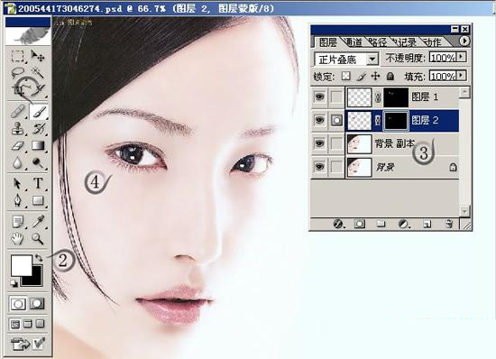 PS优化MM照片的眉毛和眼睛