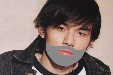 PS怎么给周杰伦加胡子效果