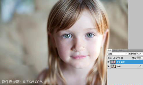 用PS修补工具消除人物脸上的斑点