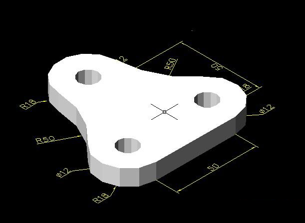 用AUTOCAD绘制机械零件三维立体图