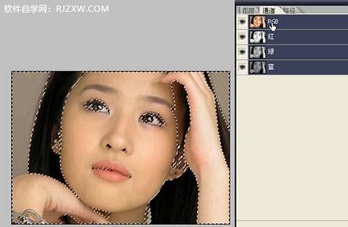 非常简单的利用PS通道选区给人物美白