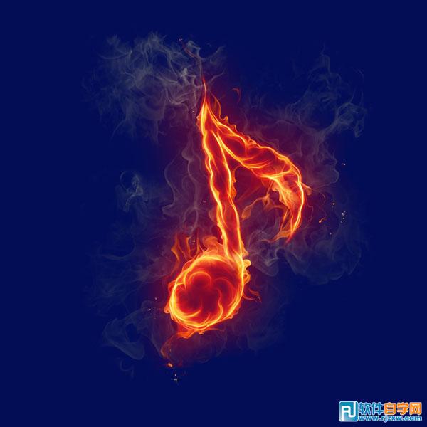 利用通道选区抠出火焰音乐符号