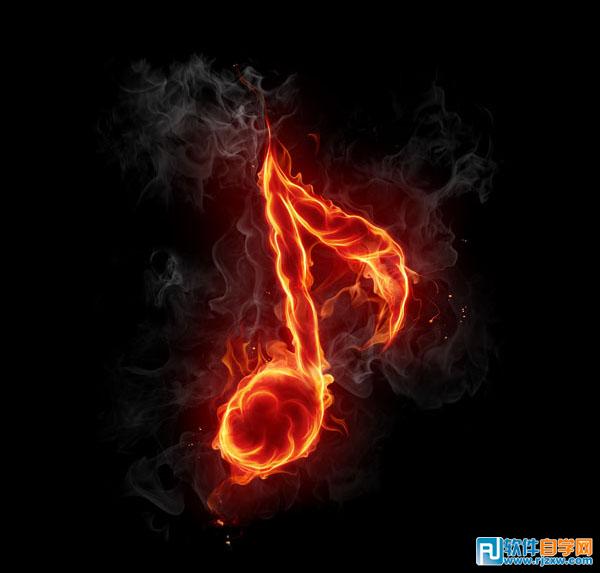 利用通道选区抠出火焰音乐符号