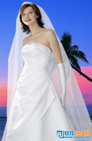 背景单色的婚片用PS快速抠图方法