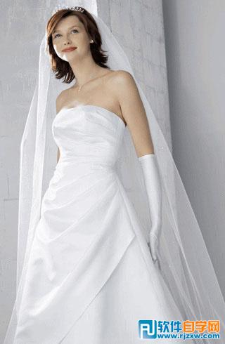 背景单色的婚片用PS快速抠图方法