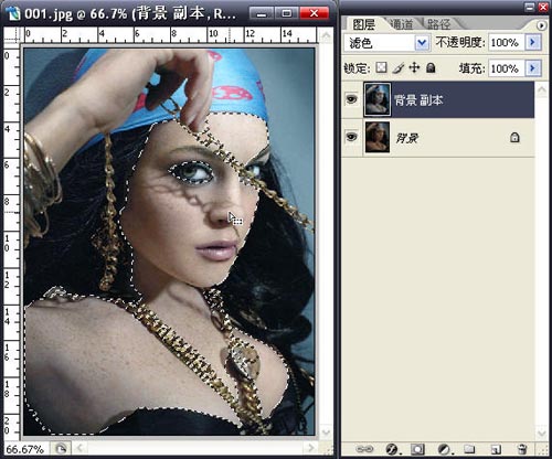 用PS快速简单把美女胸前的斑去掉