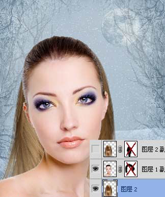 PhotoShop把美女照片制作为梦幻手绘图