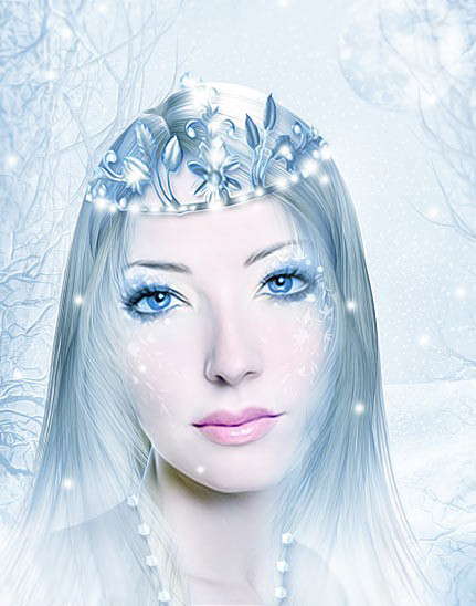 PhotoShop把美女照片制作为梦幻手绘图