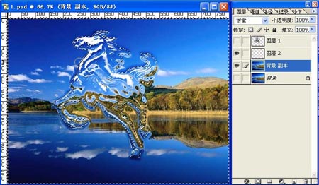 Photoshop合成水中飞马特效图片