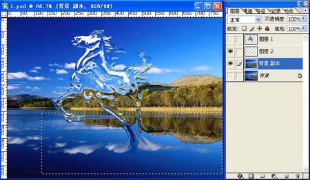 Photoshop合成水中飞马特效图片
