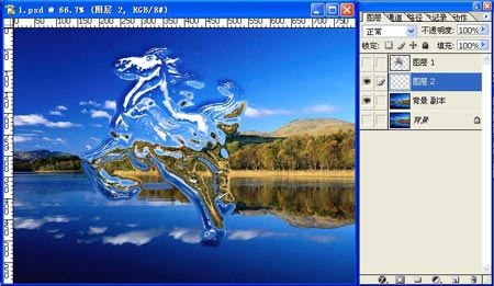 Photoshop合成水中飞马特效图片
