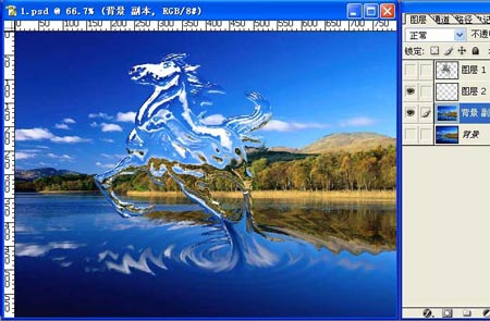 Photoshop合成水中飞马特效图片