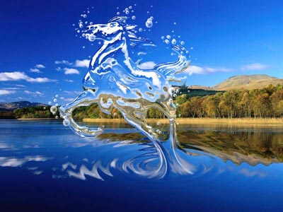 Photoshop合成水中飞马特效图片