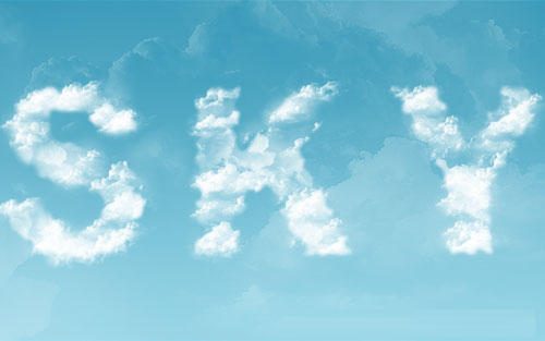 用Photoshop制作带有云彩特效的文字实例教程