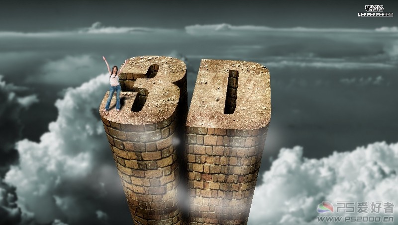 用Photoshop制作感观极强的3D立体文字