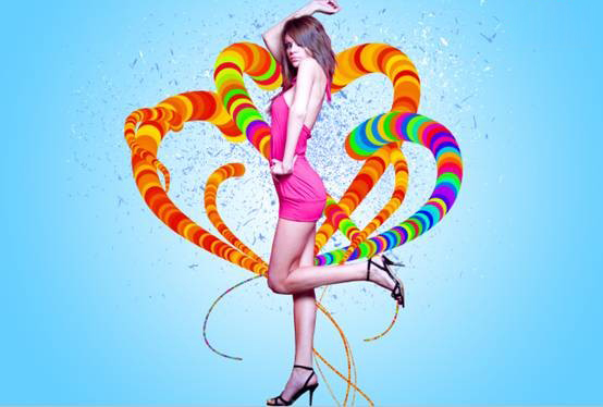 用Photoshop制作立体彩带实例