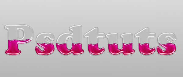 用Photoshop制作装着液体的玻璃瓶文字效果实例