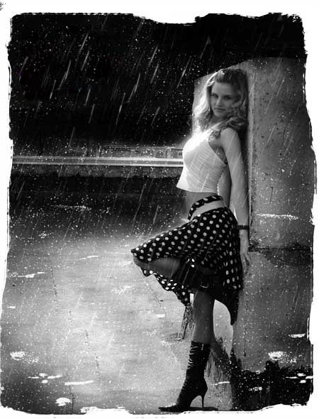 Photoshop给图片加上下雨的效果