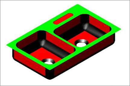 用AutoCAD绘制厨房用的水槽建模方法