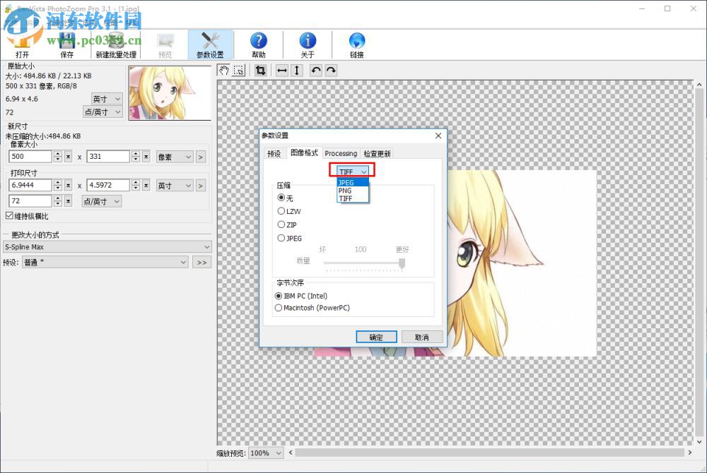 BenVista PhotoZoom Pro设置图像格式的方法
