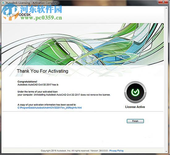 AutoCAD Civil 3D 2017安装破解激活教程