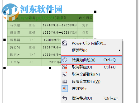 Coreldraw插入EXCEL表格以及转曲的方法