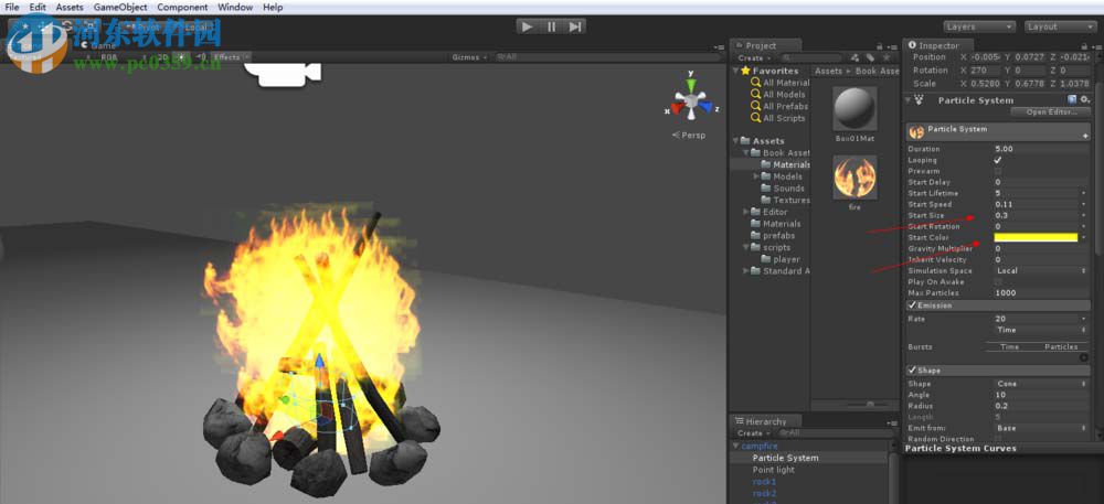 使用unity3d制作篝火特效的教程