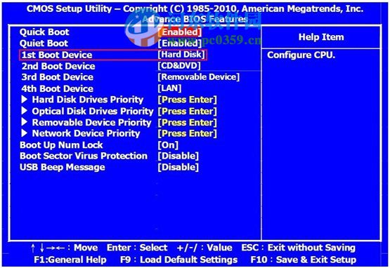 宏基台式机调整开机引导启动项顺序的方法