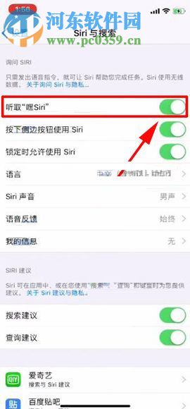 苹果iPhone X设置语音唤醒Siri功能的操作方法