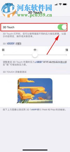 iPhone X开启3D Touch功能的操作方法