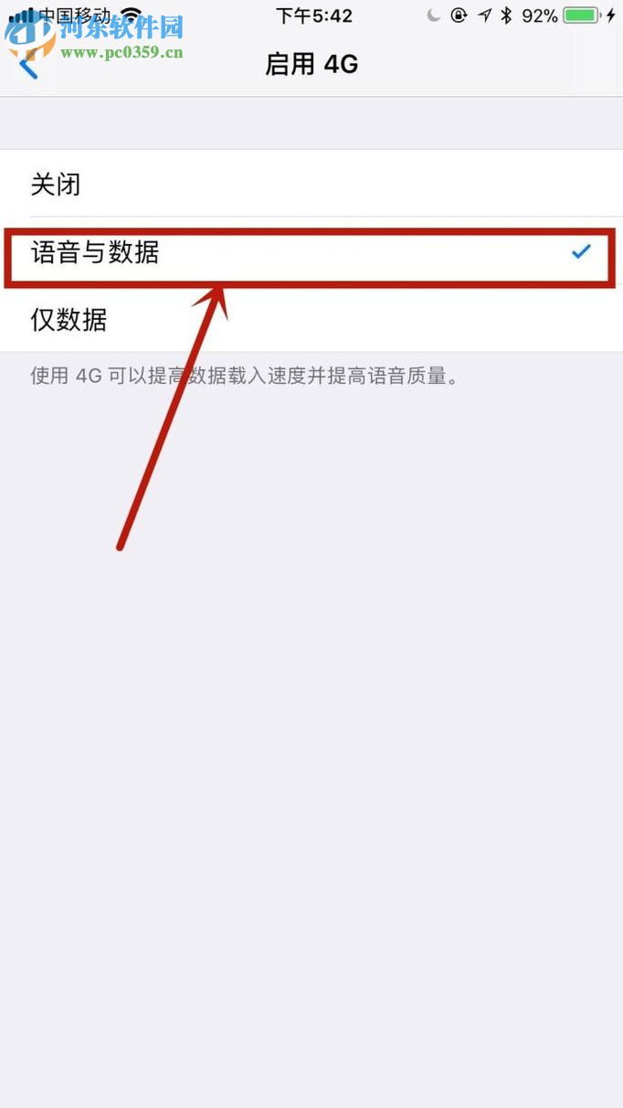 苹果iPhone6S 设置4G网络的方法